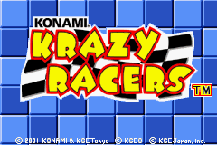 Konami Krazy Racers title screen for GameBoy Advance